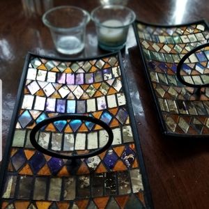 Beautiful mosaic candle holders